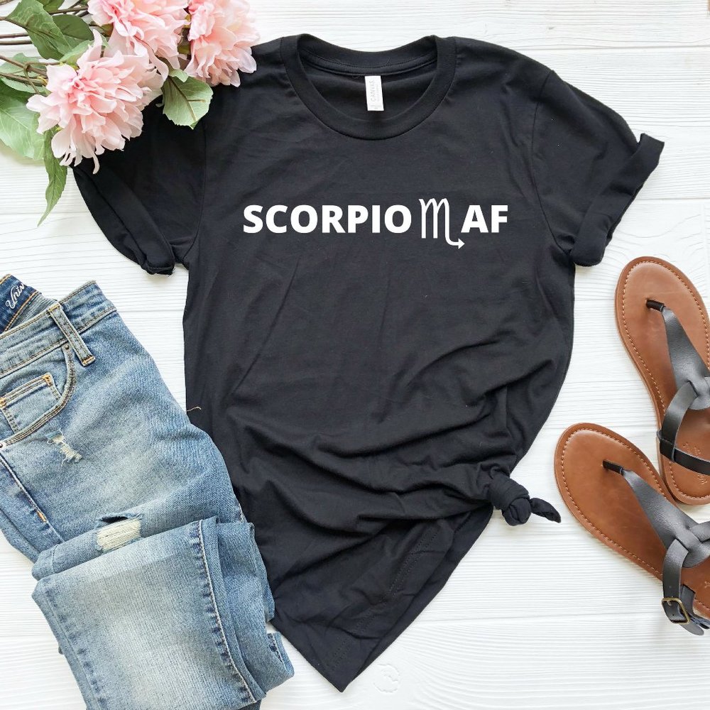 Scorpio AF Zodiac Graphic Cotton Tee Shirt NEW